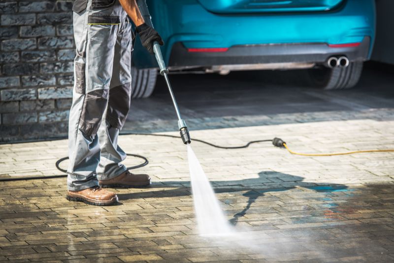 Cleaning a concrete driveway